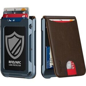 RFID Blocking Slim Leather Metal Minimalist Wallet